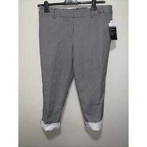 Liz Clairborne Career Women’s Pleated Ankle Pants  Size 12 Gray White